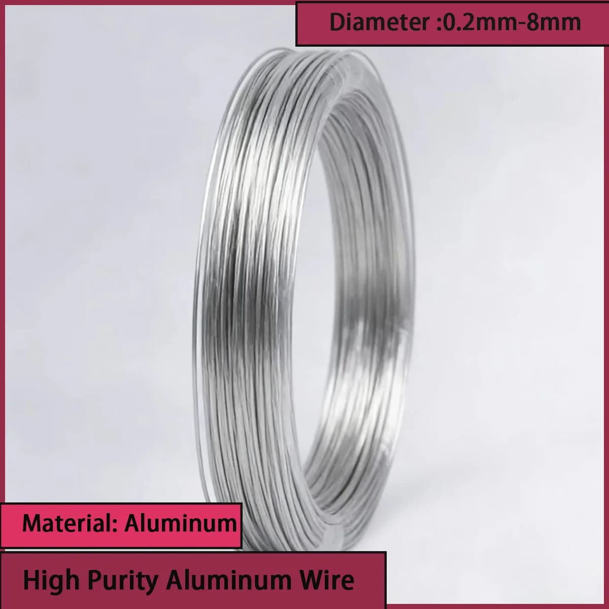 High purity aluminum wire with a diameter of 0.2mm-8mm is used for electronic leads and precision instrument wiring