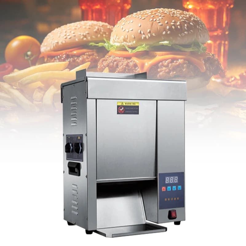 Professional CE Fast Food Hamburger Bread Toaster Automatic Burger Bun Toaster Price Burger Bun Vertical Toaster Machine