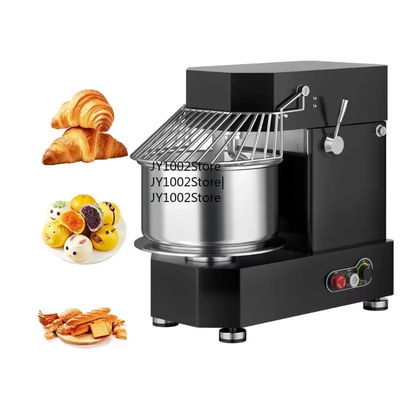10L Variable Speed Commercial Dough Mixer 220V Spiral Electric Motor Stainless Steel Bowl for Bakery & Flour Mill Use