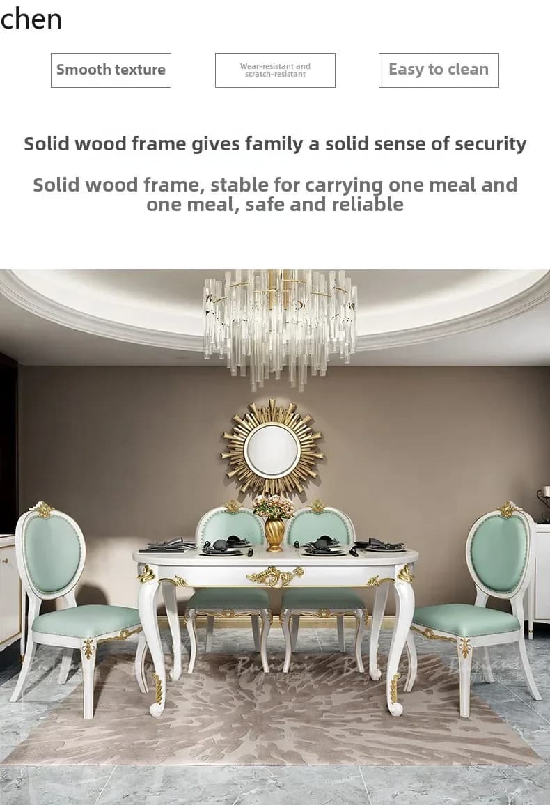 YY- dining table and chair combination rectangular 4 people 6 people lig luxury small apartmen wood dining table and chairs