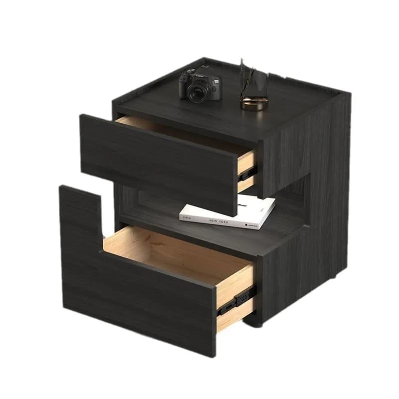 Italian creative bedside cabinets, modern black lockers, simple and high-end bedroom storage