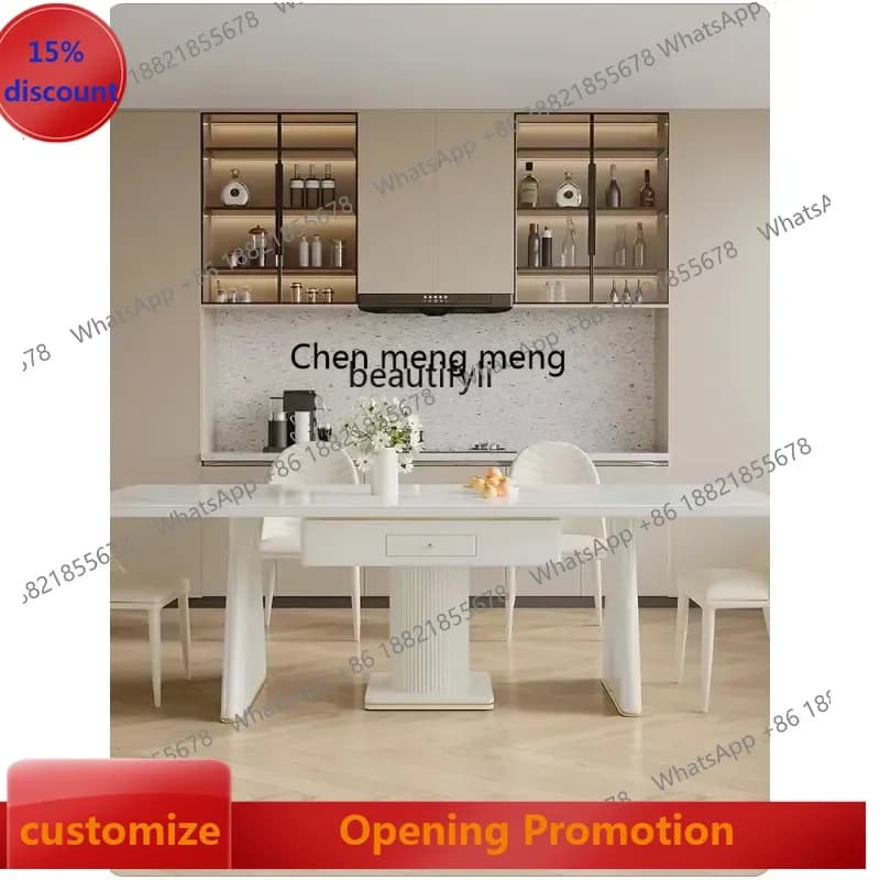 ss7486 new Modern rock slab living room mahjong table dining table integrated multifunctional electric multifunctional mahjong m