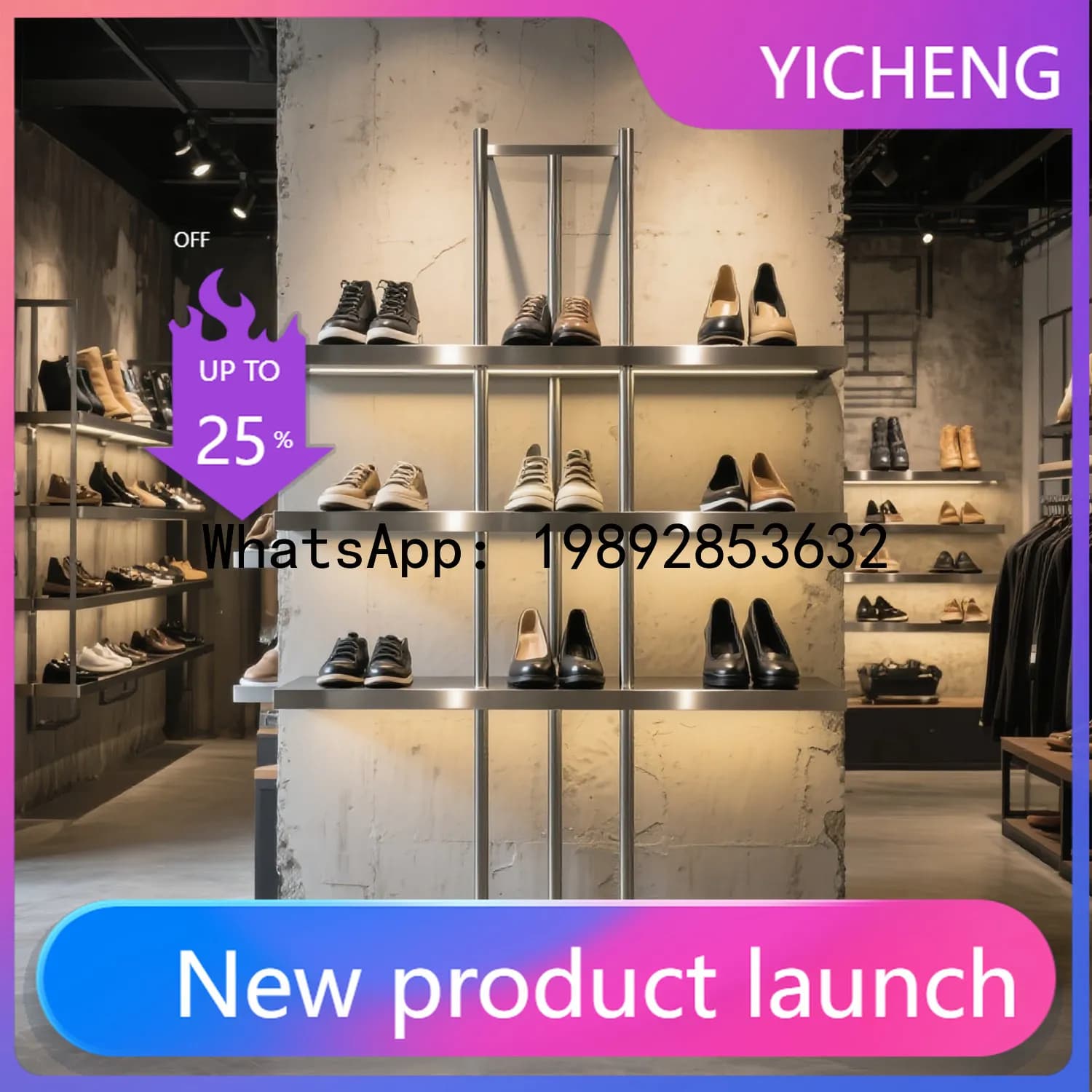 Shoe Bag Light Luxury Display Rack Floor-standing Stainless Steel Storage Rack Multi-layer Display Rack