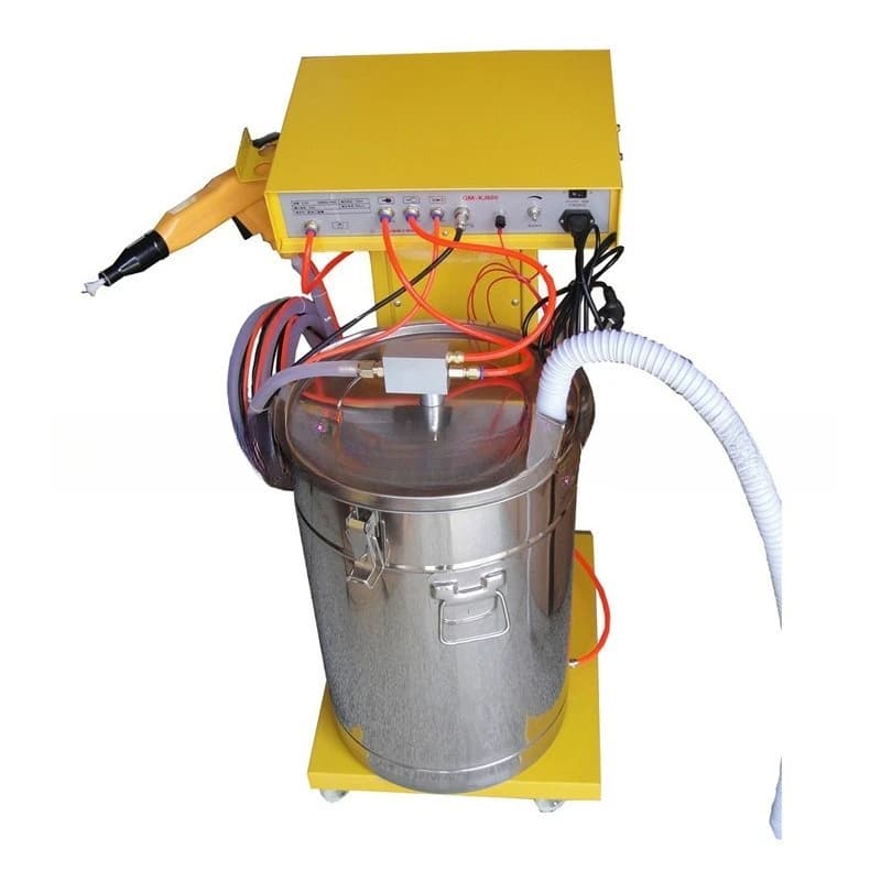 Electrostatic powder sprayer, extended rod spray gun