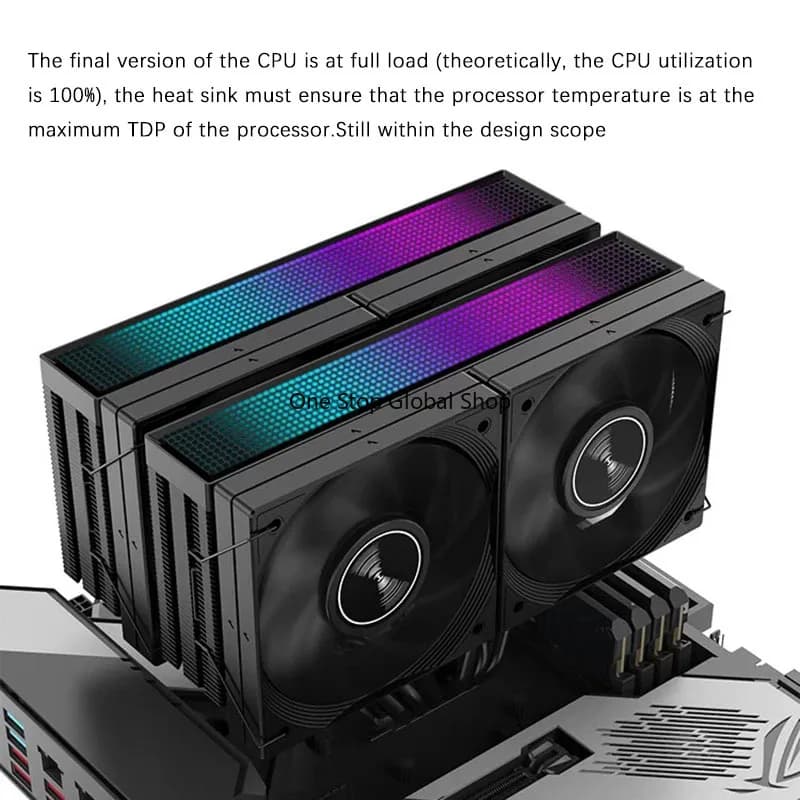 15K Dual Tower 10CM4 Fan Does Not Block Memory 6 Heat Pipe PWM Air Cooling Heat Dissipation CPU Radiator