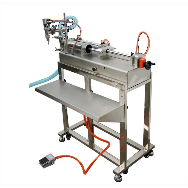 Full Pneumatic One-head Liquid Filling Machine with hose + table (oil, soap, honey, drink, coolant))