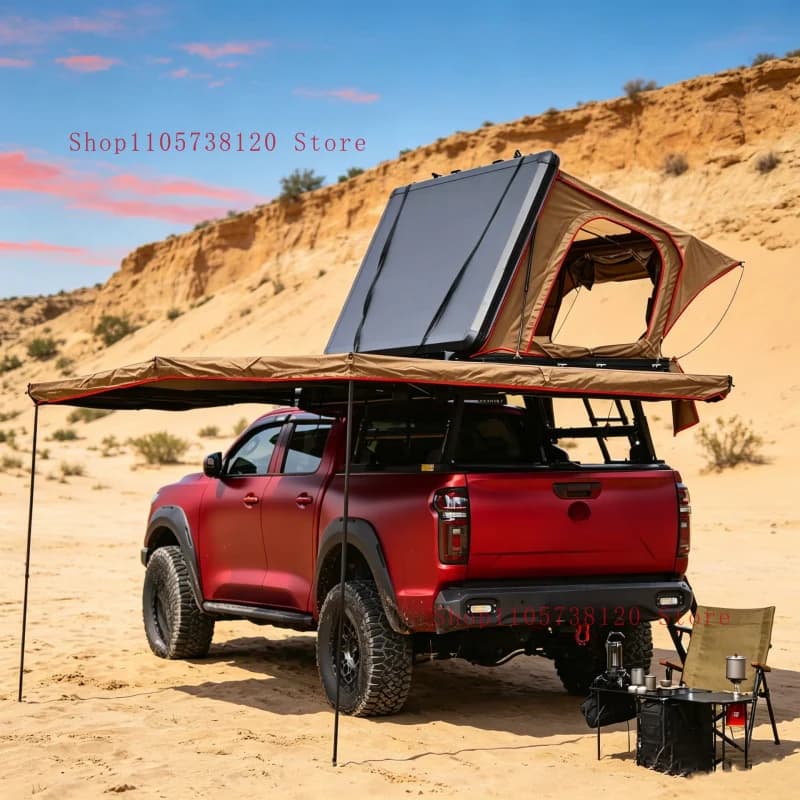 Factory Hot Selling Car-Mounted Hard-Four-Season Automatic Camping Tent Foldle Side-Flip Den Aluminum Honeycomb Base Tents