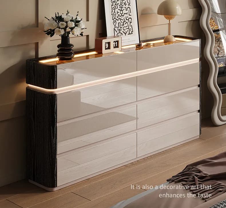LMM Italian minimalist eight-bucket cabinet light luxury master bedroom wall bedside jewelry cabinet