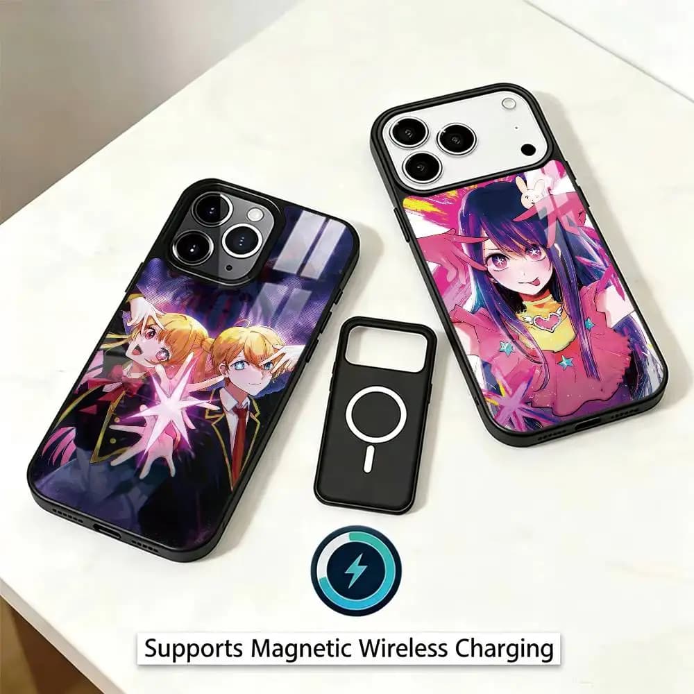 Oshi No Ko A-Anime C-Cute Phone Case For iPhone17,16,15,14,13,12,11 Plus,Pro Magnetic Supports Magnetic Wireless Charging