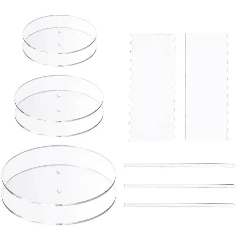 Transparent acrylic cake round cake pan baking scraper set tool comb
