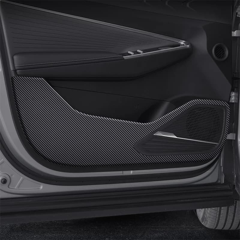 For GEELY CITYRAY 2024 2025 2026 Car Door Anti Kick Pad Carbon Fiber Leather Texture Anti Dirt Protective Sticker Accessories