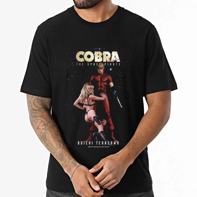 Blue Rose The Space Adventure Cobra Anime t shirt Men's 100% cotton gift Tee Cool present Cartoon Sweatshirt All size Tops S-6XL