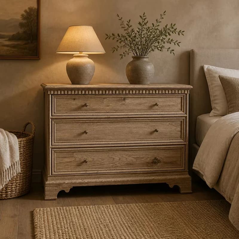 New Design Modern Luxury Manor Style Handcrafted Wood Three Drawer Cabinets Premium Bedroom and Living Room Lockers