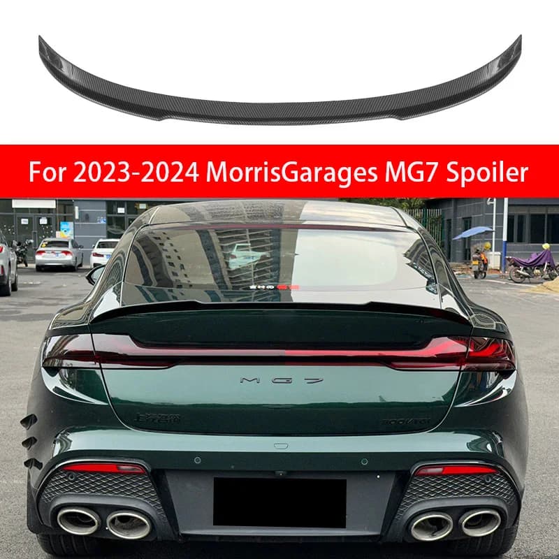 For 2023-2024 MorrisGarages MG7 Rear Case Cover Lee Case Cover Spoiler Tail Bright Black Carbon Fiber Cars Accessories