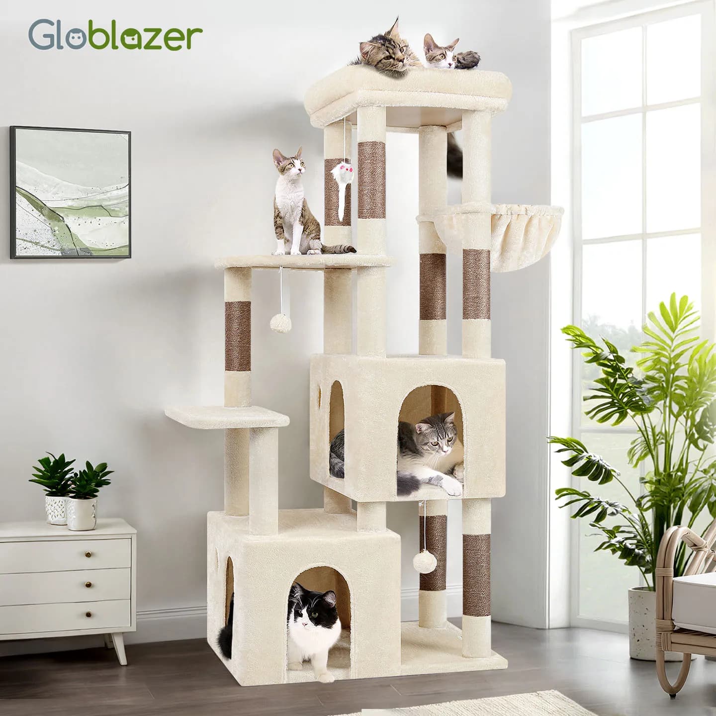 XL Cat House Integrated Large Cat Special Small Apartment Space-Saving All-Season Cat Climbing Frame