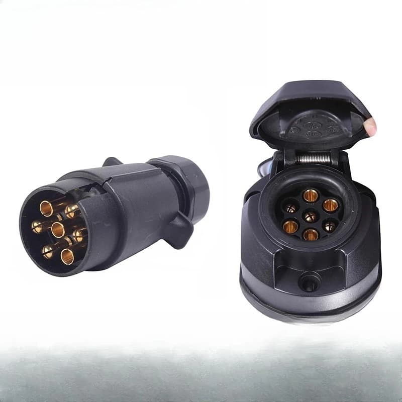 Copper core 7 hole/7 pin trailer plug socket power supply male and female seat, RV ATV yacht trailer accessories