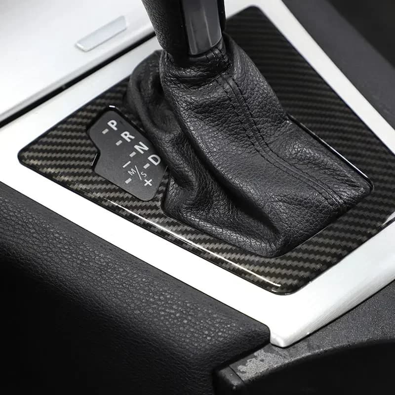 For BMW X3 E83 2006 2007 2008 2009 2010 ABS Silver/Carbon Fiber Car Console Gear Panel Frame Cover Trim Stickers Car Accessories