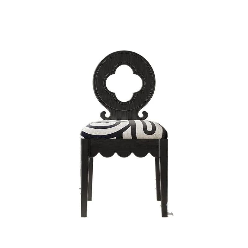 Solid wood dining chair French four-leaf clover dining chair light luxury makeup chair modern simplicity