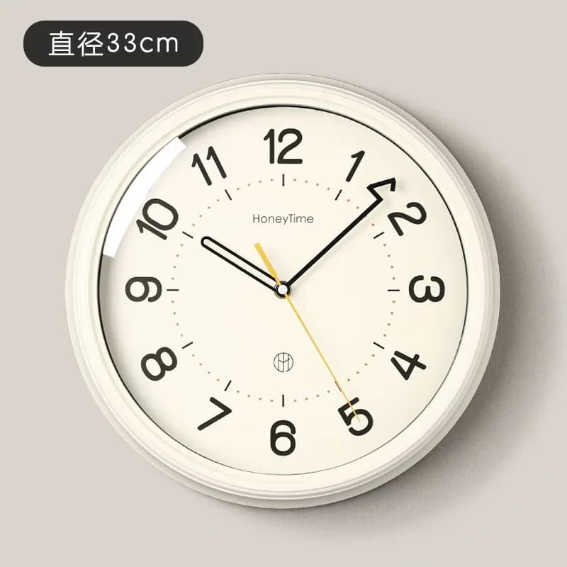 33cm Large Size Wall Clock Cream Style Analogue Hang Clock Mute Operating Modern Fashion Creative Home Decoration Clock