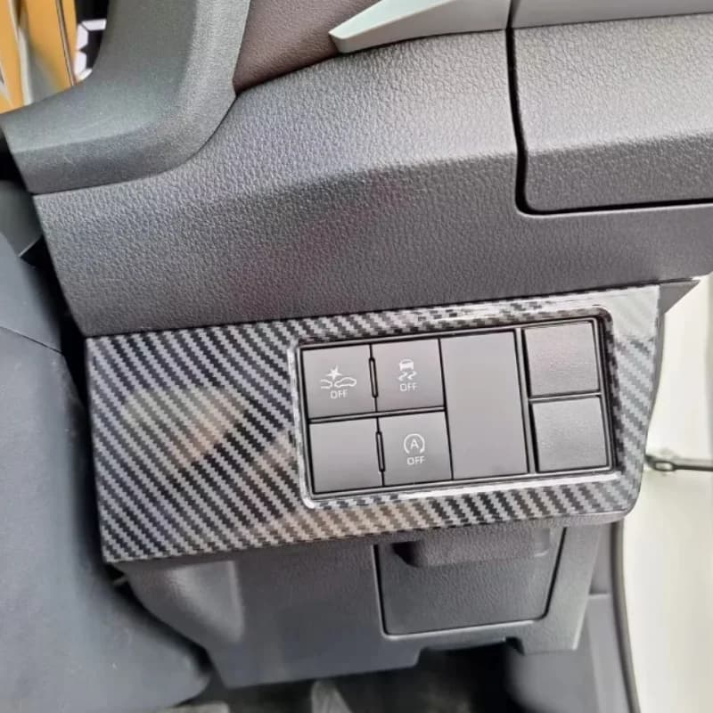 LHD Carbon Fiber Stikcer For Toyota vios 2023 2024 Car Headlight Switch Outer Frame Interior Trim Decor Accessories