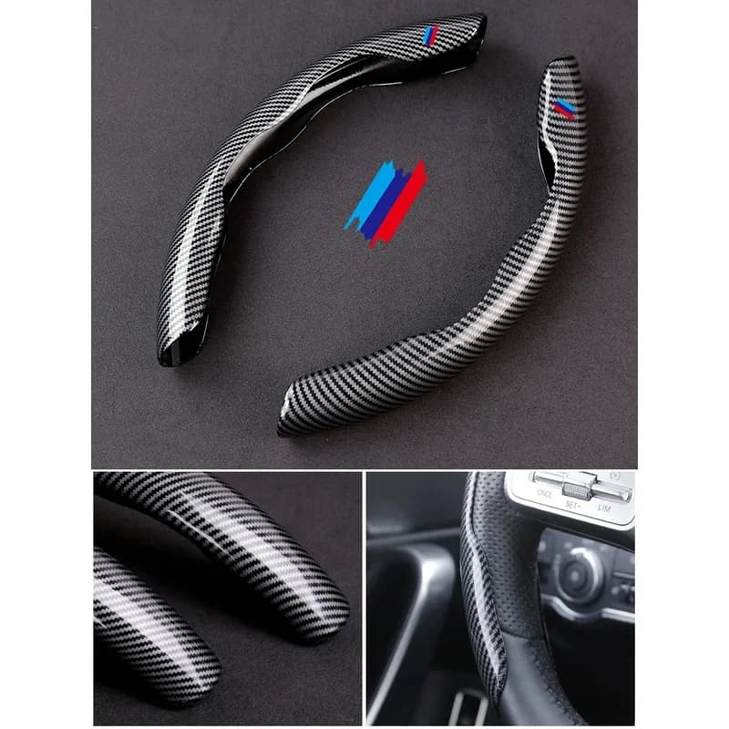 Car Carbon Fiber Texture Steering Wheel Cover For BMW M X1 X2 X3 X4 X5 X6 X7 E46 E72 E82 E92 E64 E70 E87 E88 F10 F20 F30 G20 G30