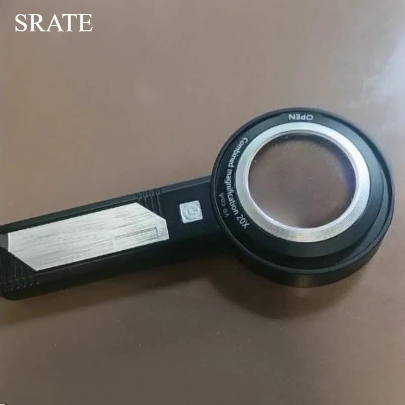 HD Handheld Magnifier 5X 10X 15X Illuminated Magnifier Glass with Light Aid Reading for Seniors Loupe Jewelry Repair Tool 8 LED