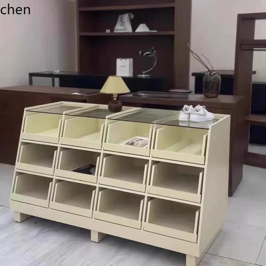 clothing store display cabinet Nakajimadai jewelry cabinet ornament display glass flowing water table shoe cabinet