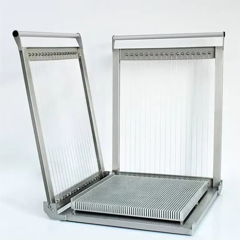 Manual Double Arm Cheese Block Cutter Food Grade Stainless Steel Fudge Square Slicer for Cheesecake Chocolate Bar Cutting