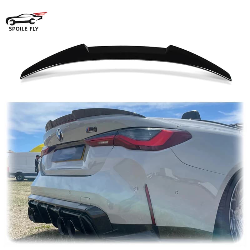 High Quality ABS For BMW G23 M440i G83 M4 Convertible 2020-2024 M4 Style Car Rear Spoiler Wing Glossy Black Carbon Fiber Look