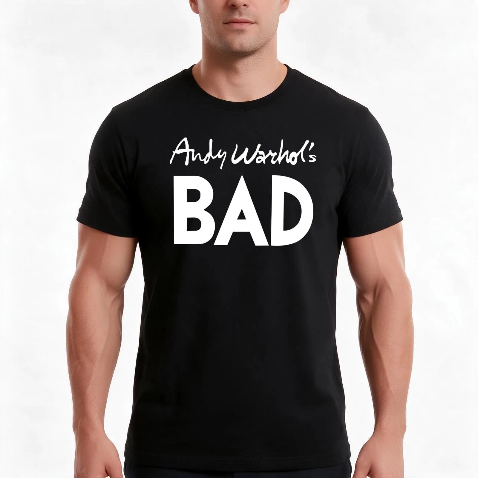 Bad (white) T-Shirt, Summer Casual Cotton Tee, Oversized Streetwear Tops, Vintage Graphic Print, Loose Fit Short Sleeve
