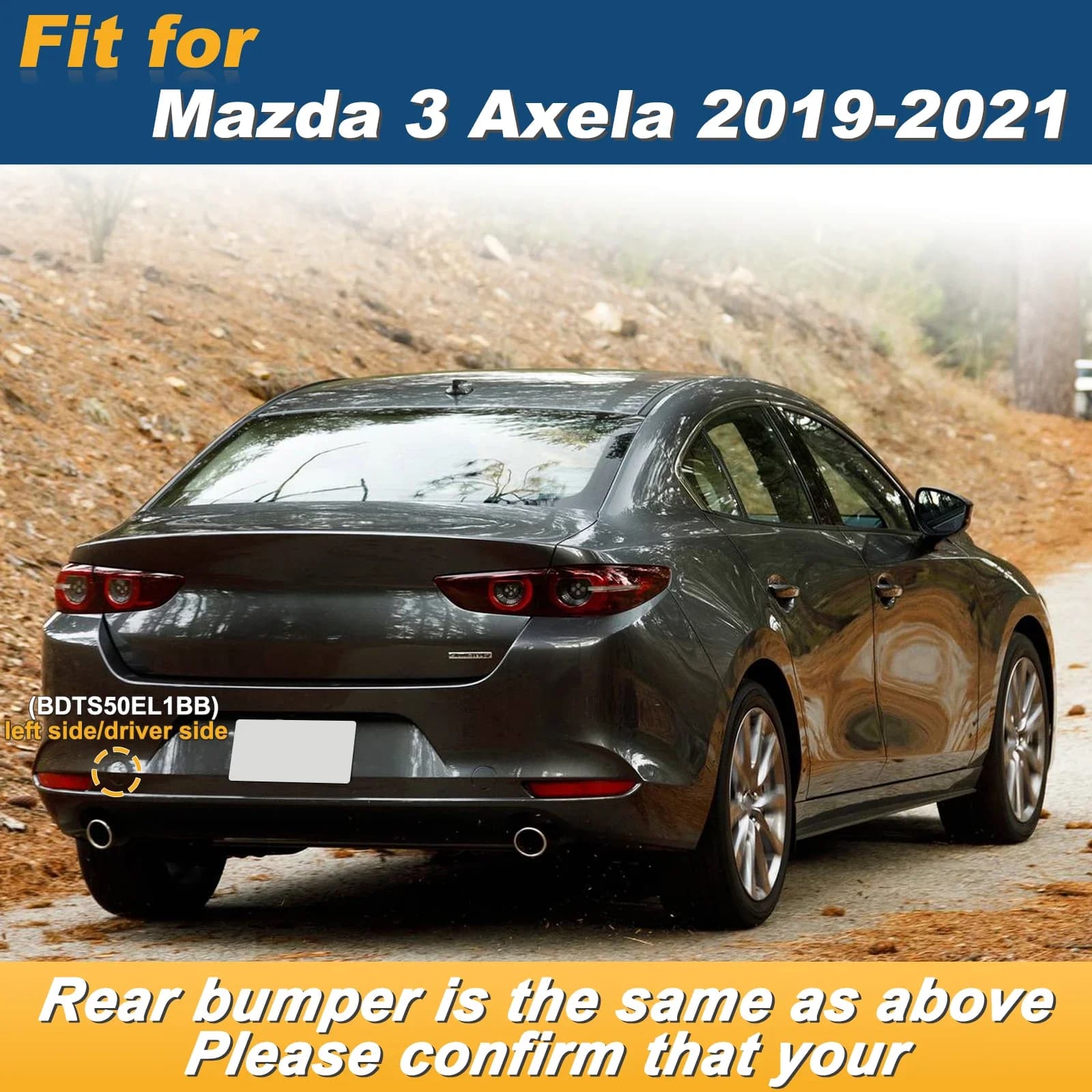 For Mazda 3 Axela 2019 2021 Left Rear Bumper Tow Hook Cap Towing Eye Cover BDTS50EL1BB Car Accessories