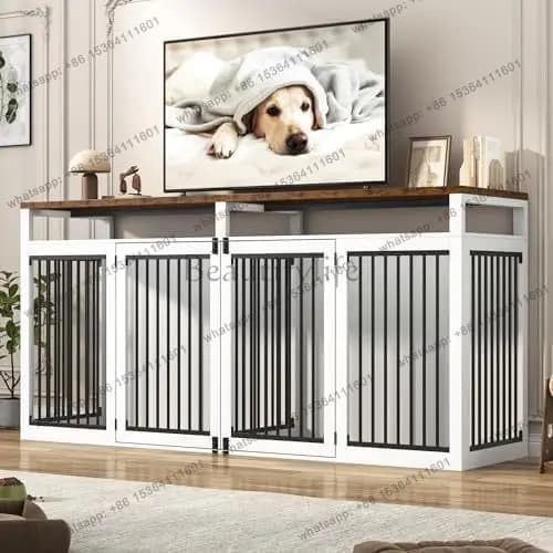 X4 Wooden Pet Dog House Simple Durable Dog Cage for Small and Medium Dogs Indoor Pet Furniture