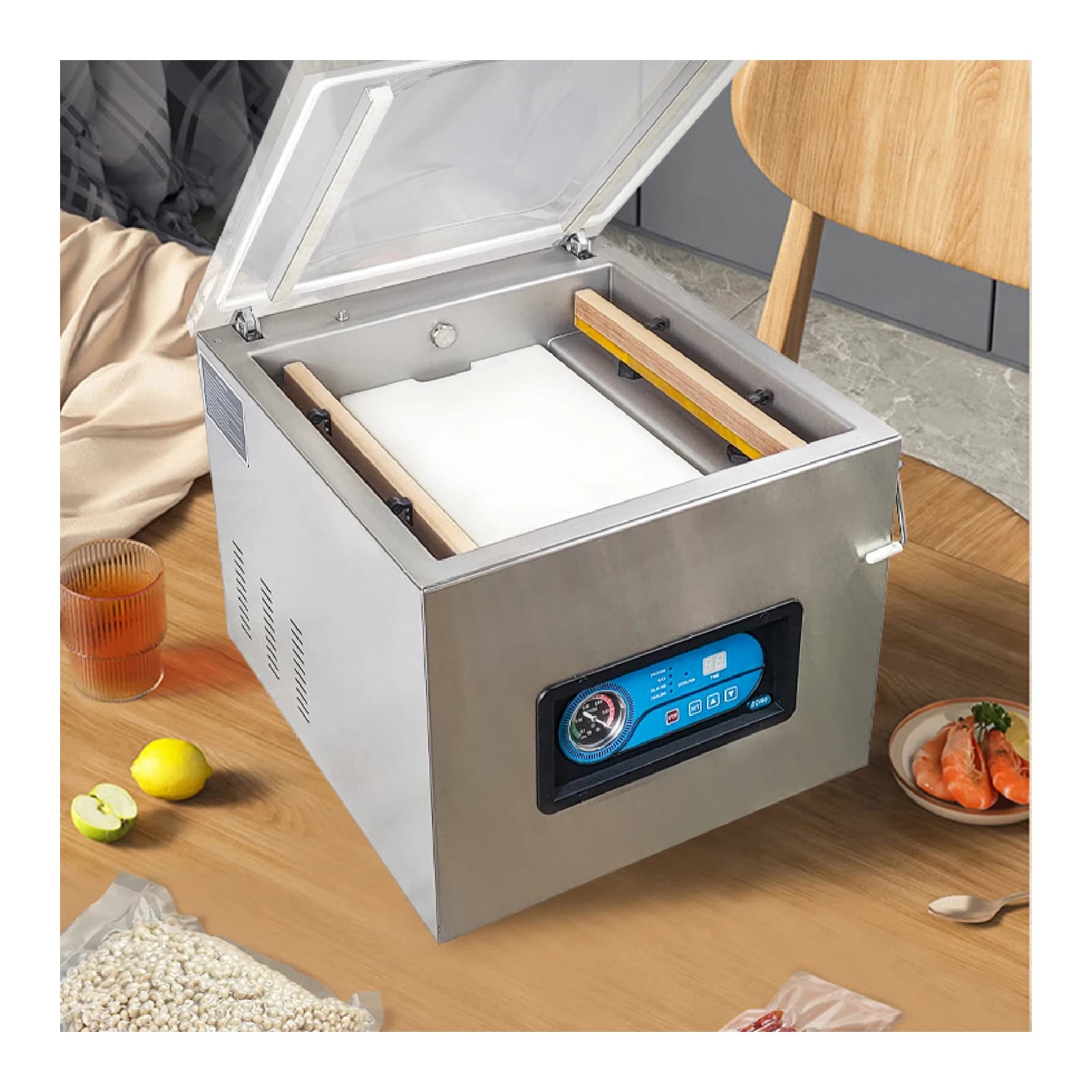 Food Vacuum Sealer Machine for Fish Single Chamber Sealing Food Vacuum Sealer Machine Cheese Packaging Vacuum Forming Machine