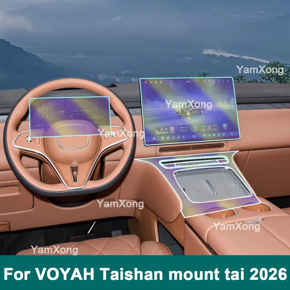 Car Interior Protective Film For VOYAH Taishan mount tai 2026 Repair Sticker Car Interior Center Console Transparent Film