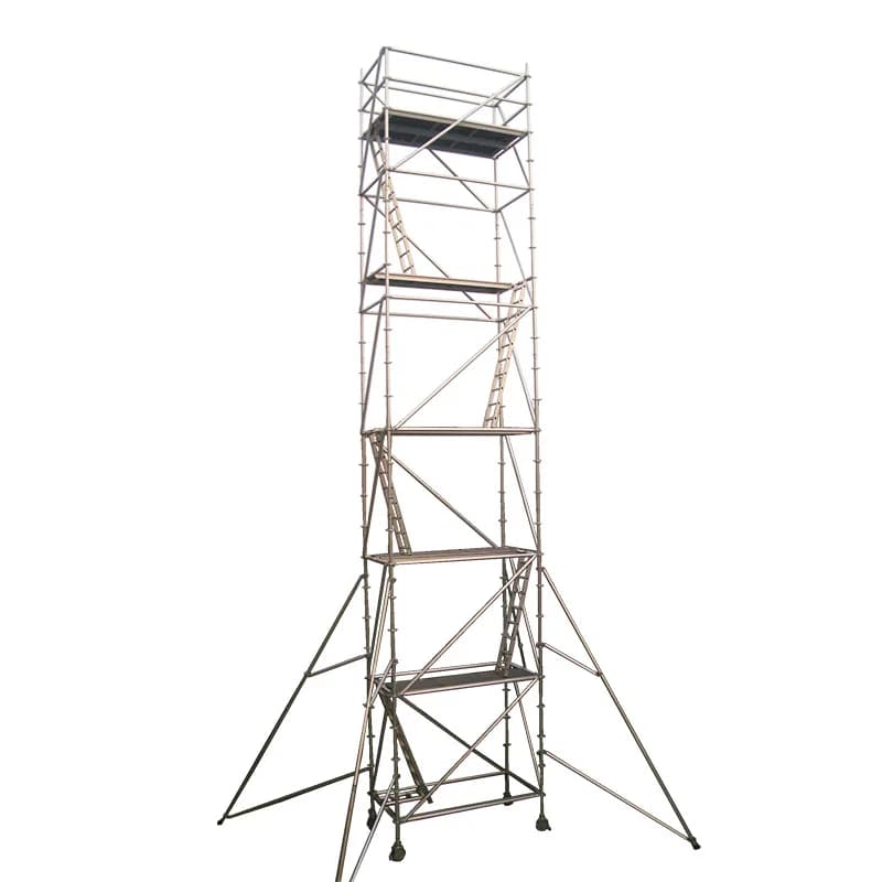 Exterior wall scaffolding Exterior wall construction with aluminum scaffolding lightweight combination, no tools, easy to build