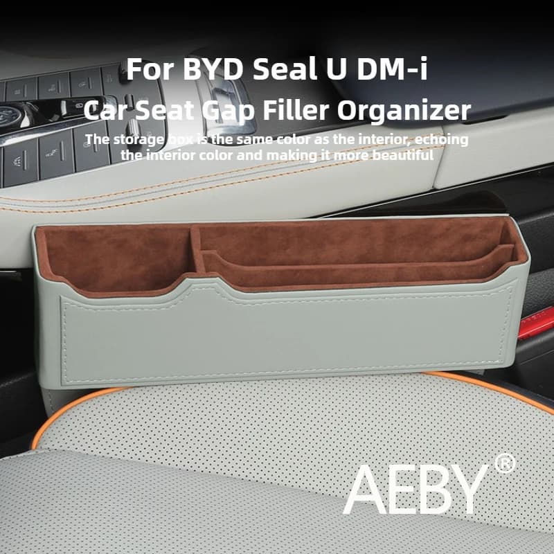 AEBY For BYD Seal U DM-i 2020-2025 Seat Gap Filler Organizer, Leather Storage Box, Anti-Dirty Anti-Drop Mat, Easy Installation