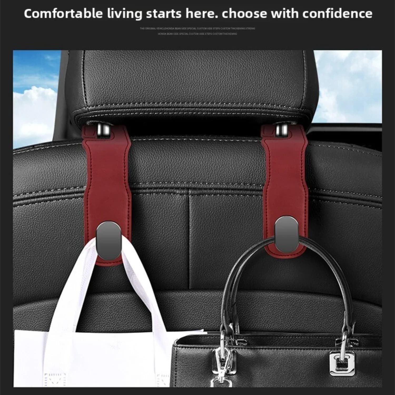 Multi-functional Leather Hook for Car Seats: Hanging Storage Hook for The Back of Rear Seats