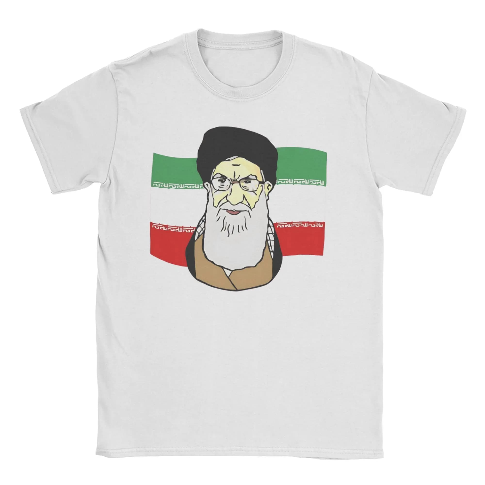 Ali K-Khamenei  T-Shirt Summer  100% Cotton T Shirts For Men's Hip Hop Casual Tee Shirt Short Sleeve Vintage Tees