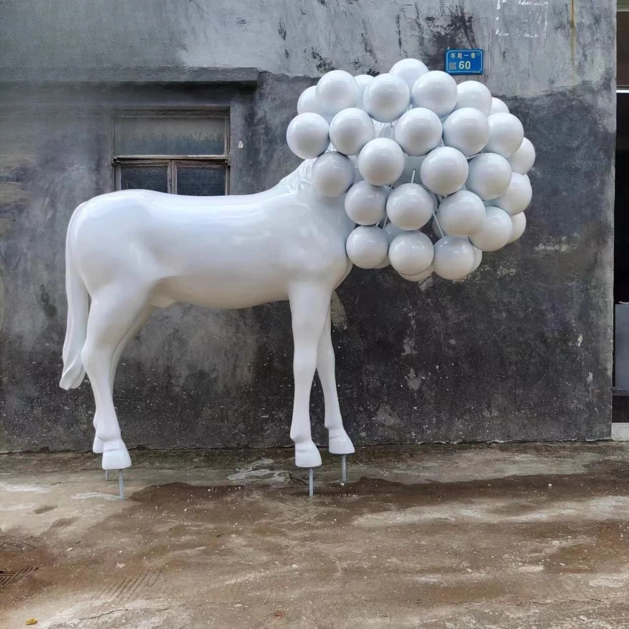 Lobby lobby front desk soft decoration art installation fiberglass sculpture production
