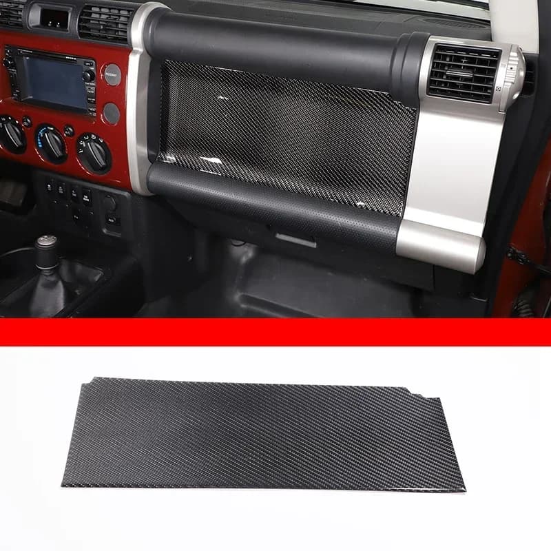 For Toyota FJ Cruiser 2007-2021 Car Co-driver Center Control Panel Sticker Soft Carbon Fiber Interior Accessories 1 Pcs LHD