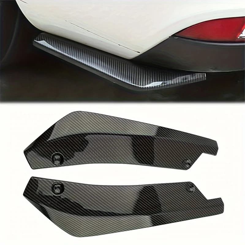 Car Rear Bumper Lip Diffuser Splitter Set For All Models Durable ABS With Screws Easy Installation Included Enhances Sporty Look