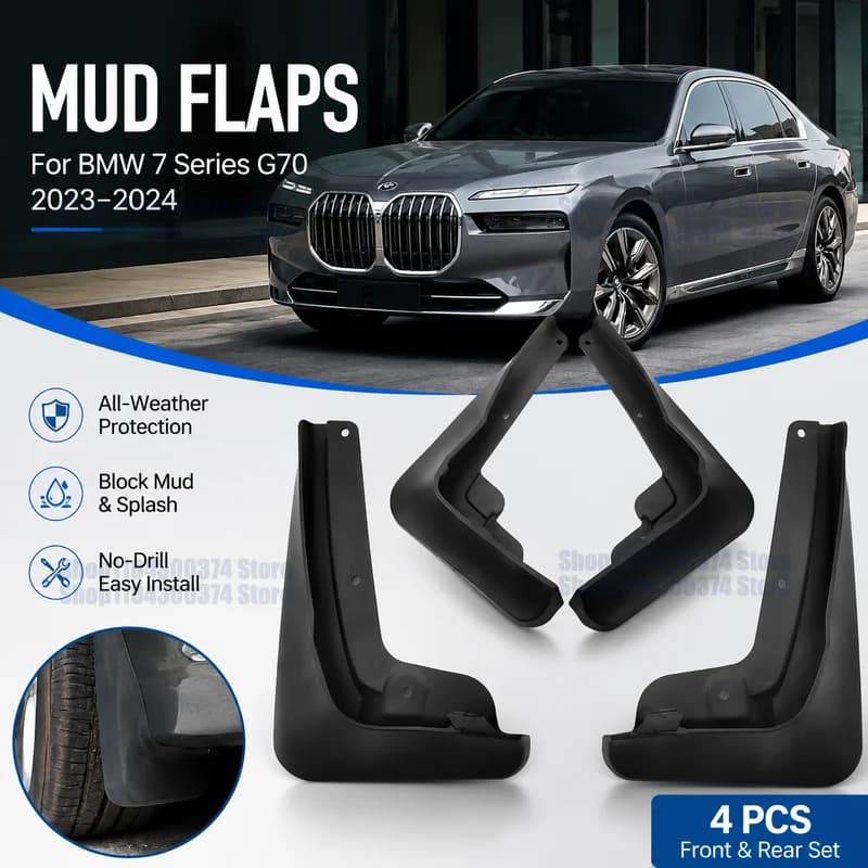 for BMW 7 Series G70 730i/735i/740i xDrive Luxury Line 2023-2024 Mud Guard Flap Set Dirty Splash Guard Fender Flares Front Rear