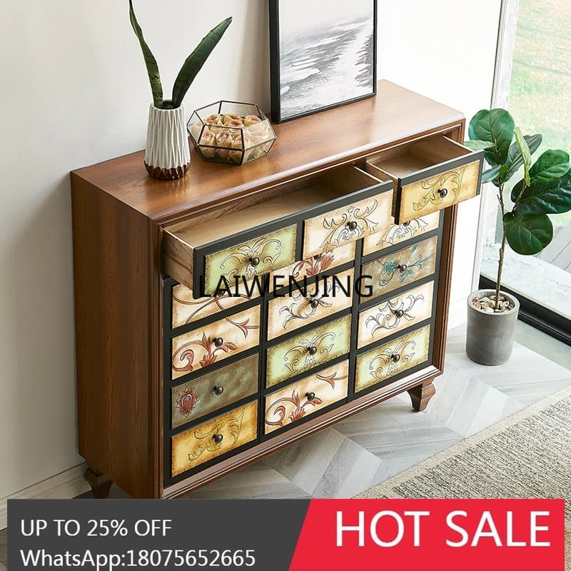 HLZ American shoe cabinet foyer multi-functional storage large-capacity partition cabinet against the wall