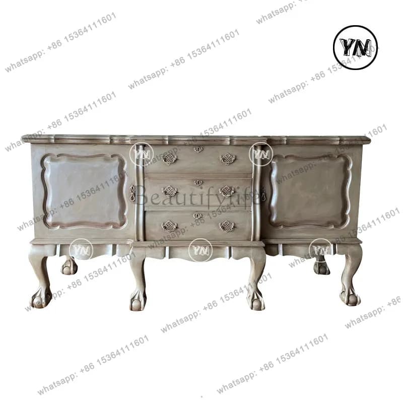 "Retro Solid Wood Dining Side Cabinet" Wabi Sabi Wind Home Side Living Room Locker