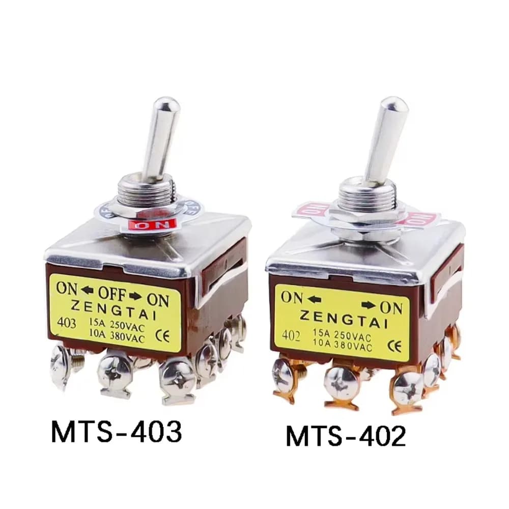 1 Uds E-TEN 403 Interruptor Botón Basculante Alta Gama 12 Pines ON-OFF-ON Contacto Plateado Pin Cobre 12mm 250V 15A Interrupt