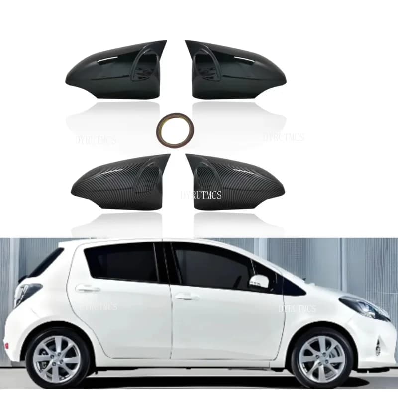 Rearview Side Mirror Cover For Toyota Yaris Vitz XP130 MK3 2013~2019 2016 2017Wing Cap Sticker Rear View Case Trim Carbon Fiber