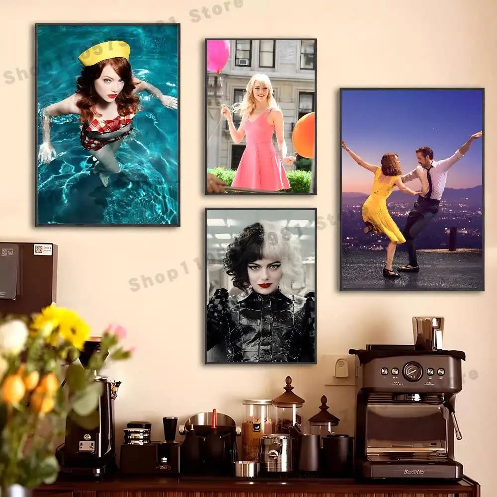 Actress E-Emma S-Stone Poster For Wall Prints for Living Room Bedroom Office Home Decoration Gift