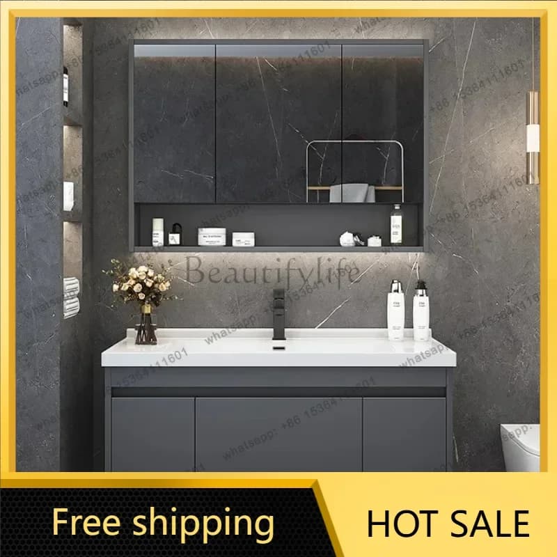 FG Modern Storage Organizer Narrow Washbasin Ergonomic Shelves Modern Furniture With Sink Mirror Luxury Szafka Unique Furniture