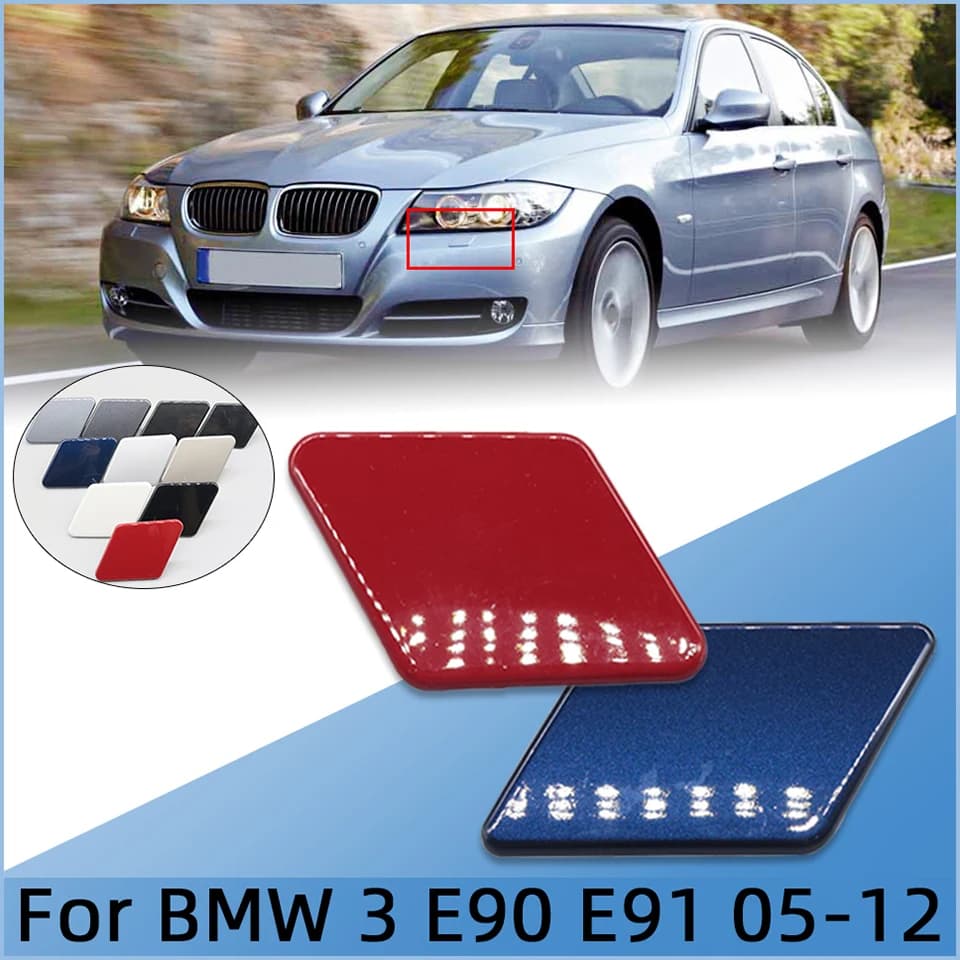 Auto Front Bumper Headlamp Washer Nozzle Cover Cap For BMW 3 E90 E91 LCI 2005-2008 2009-2012 Water Headlight Spray Shell Lid
