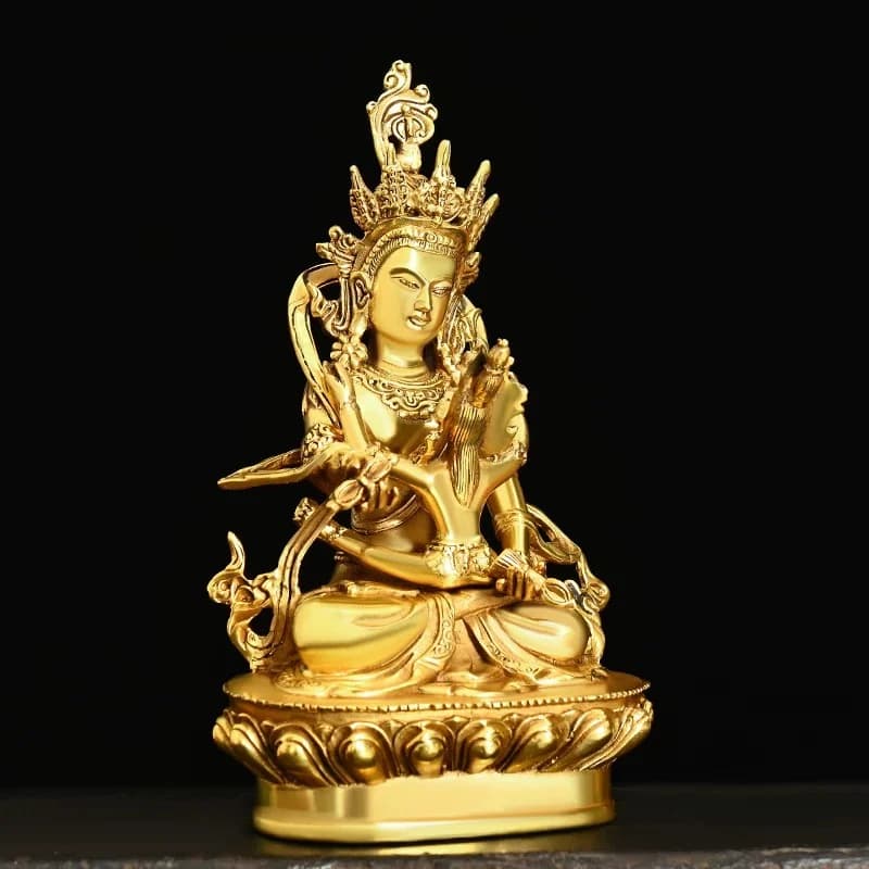 19cm Tibet Tibetan Buddhism Bronze Vajra Mandkesvara Yab-Yum Happy Buddha Statue Home Accessories